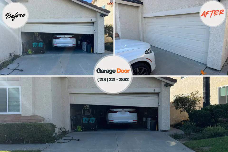 Before and after: garage door repair Evans City, PA